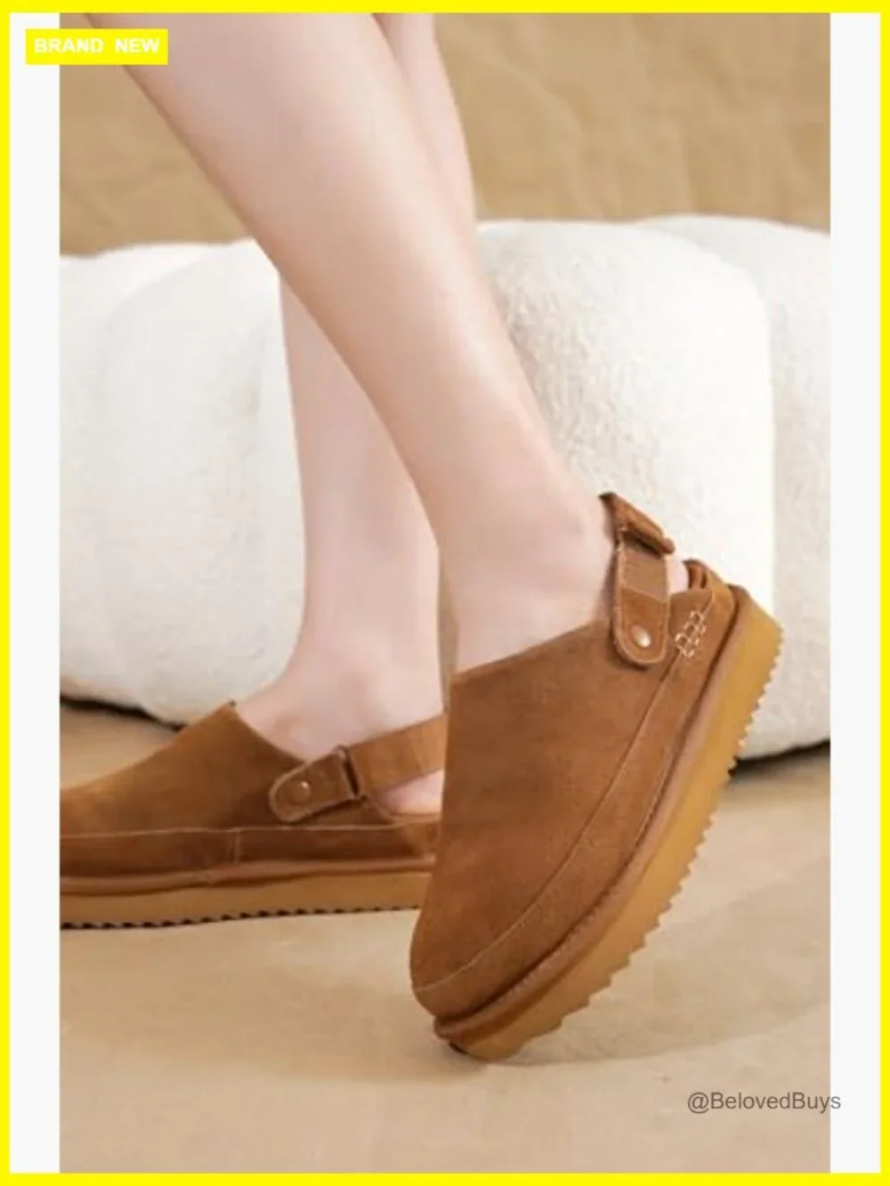 Genuine Leather Clogs for Women Memory Foam Non-Slip Adjustable Strap - Picture 2 of 7